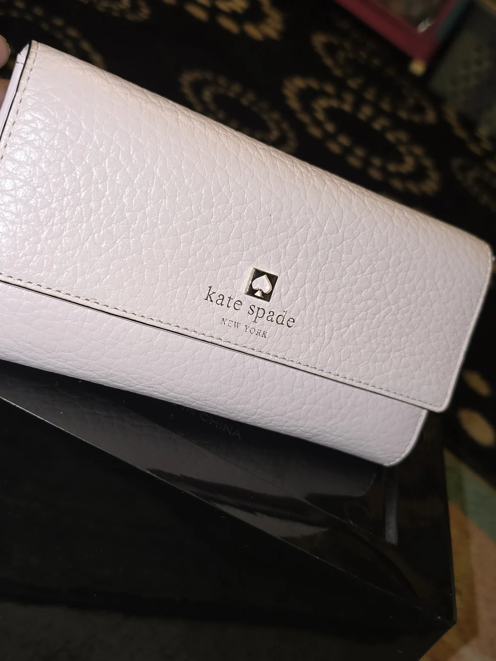 kate spade Cream Pebbled Leather Wallet
